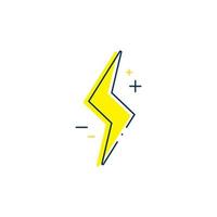 lightning flash icon outline . line lightning flash icon isolated on white background. vector