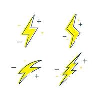 lightning flash icon outline . line lightning flash icon isolated on white background. vector