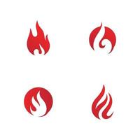 Icono de vector de logotipo de llama de fuego, icono de diseño de ilustración