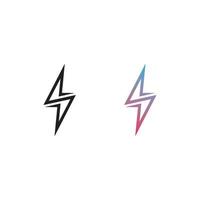 Lightning bolt vector signs, icons isolated over white