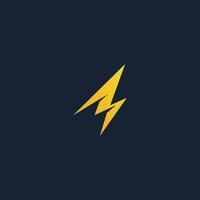 Electric Industrial. Power logo. The letter A with lightning on a dark background. vector