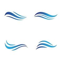 plantilla de vector de diseño de ilustración de logotipo de onda de agua