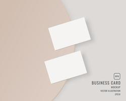maqueta de tarjeta de visita en blanco. maqueta de dos tarjetas de visita horizontales. vector de maqueta aislado. diseño de plantilla. ilustración vectorial realista.