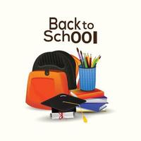 Back to school background with elementary vector