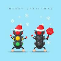 The traffic light congratulates you a merry Christmas vector