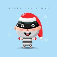 funny thief wishes you a Merry Christmas vector