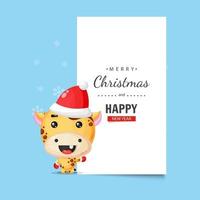 Cute giraffe with Christmas wishes vector
