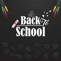 Hand draw element of back to school background vector