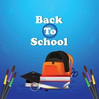 Back to school background with elementary illustration vector