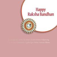 Creative realistic elements of happy raksha bandhan invitation card vector