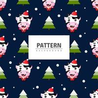 Cute cow in Christmas theme seamless pattern vector