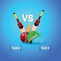 Cricket championship tournament background with cricketer helmet vector