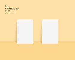 Blank business cards mockup. Mockup of two vertical business cards. Mockup vector isolated. Template design. Realistic vector illustration.