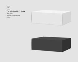 Package cardboard box set. Mockup vector isolated. Template design. Realistic vector illustration.