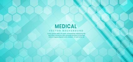 Abstract hexagon pattern background. Medical and science concept and structure molecule and communication. vector