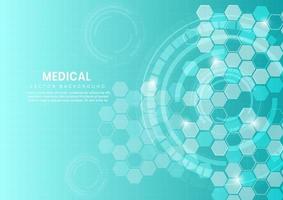 Abstract blue hexagon pattern background.Medical technology and science concept and health care icon pattern. vector