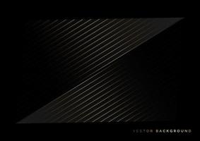 Abstract stripes golden lines diagonal overlap on black background. Luxury style. vector