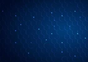 Abstract hexagon lines pattern on dark blue background. Technology connection and digital, structure concept background. vector