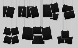 Blank hanging photo frames collection vector