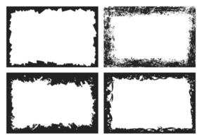Abstract black grunge frames collection vector