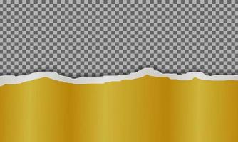 papel rasgado dorado sobre fondo transparente vector