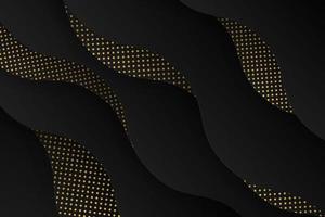 Abstract dark wavy background with halftone effect vector