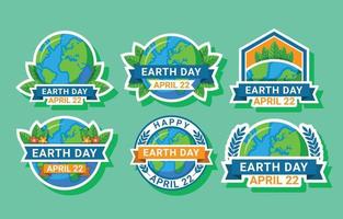 Earth Day Sticker Collection vector