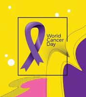 Awareness Ribbon. World Cancer Day concept. Vector Illustration.