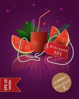 Summer sale illustration with fruit and juice vector