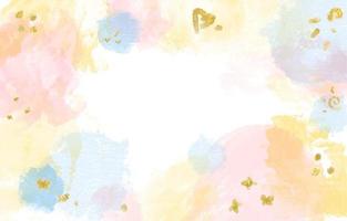 Colorful Watercolor Background with Gold Accent vector
