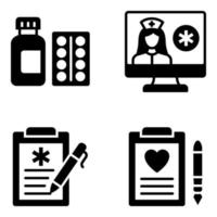 Pack of Medical and Pharmacy Solid Icons vector