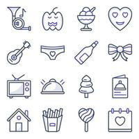 Pack of Party and Event Flat Icons vector