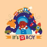 It's a Baby Boy Design with Toys vector