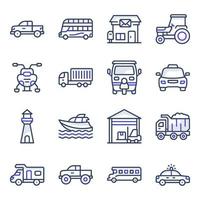 Pack of Transport Flat Icons