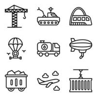 Pack of Transport and Automobile Linear Icons vector