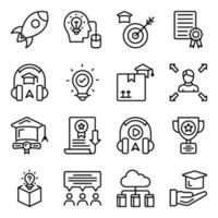 Pack of Knowledge Linear Icons vector