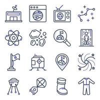 Pack of Space and Astronomy Flat Icons vector