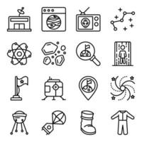 paquete de iconos lineales de astrofísica vector