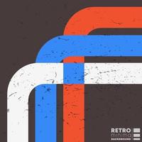 Vintage grunge texture background with retro color stripes. Vector illustration