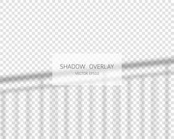 Shadow overlay effect. Natural shadows from window isolated on transparent background. Vector illustration.