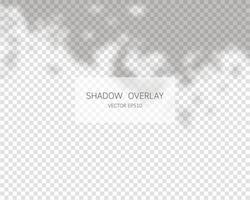 Shadow overlay effect. Natural shadows isolated on transparent background. Vector illustration.