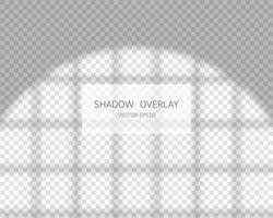 Shadow overlay effect. Natural shadows from window isolated on transparent background. Vector illustration.