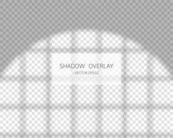 Shadow overlay effect. Natural shadows from window isolated on transparent background. Vector illustration.