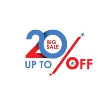 Up to 20 percent off, big sale, discount design. vector