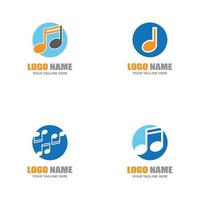 Music note logo templates vector