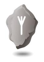 DRAWN RUNE ALGIZ ON A GRAY STONE vector