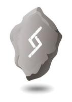 DRAWN RUNE JARA ON A GRAY STONE vector