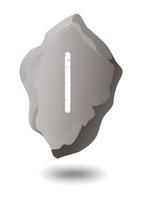 DRAWN RUNE ISA ON A GRAY STONE vector