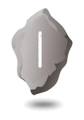 DRAWN RUNE ISA ON A GRAY STONE