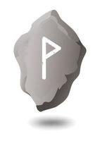 DRAWN RUNE WUNJU ON A GRAY STONE vector